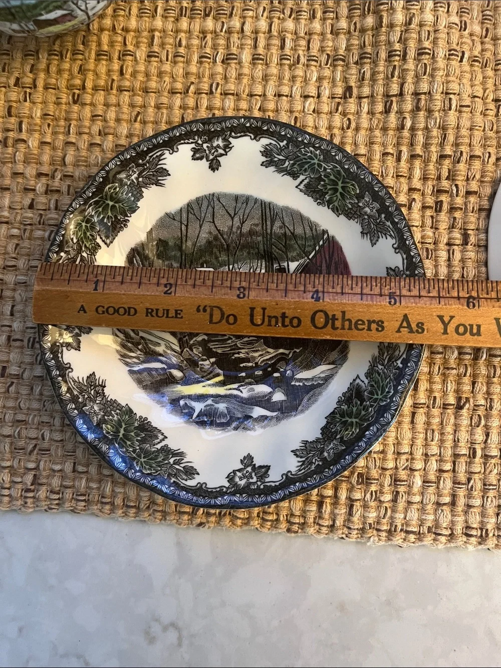 Vintage 2 Johnson Brothers England Friendly Village ICE HOUSE Cup & Saucer Set